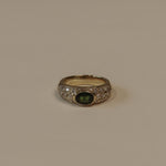 Vintage Green Garnet Diamond Ring - SIA Jewelry