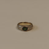 Vintage Green Garnet Diamond Ring - SIA Jewelry
