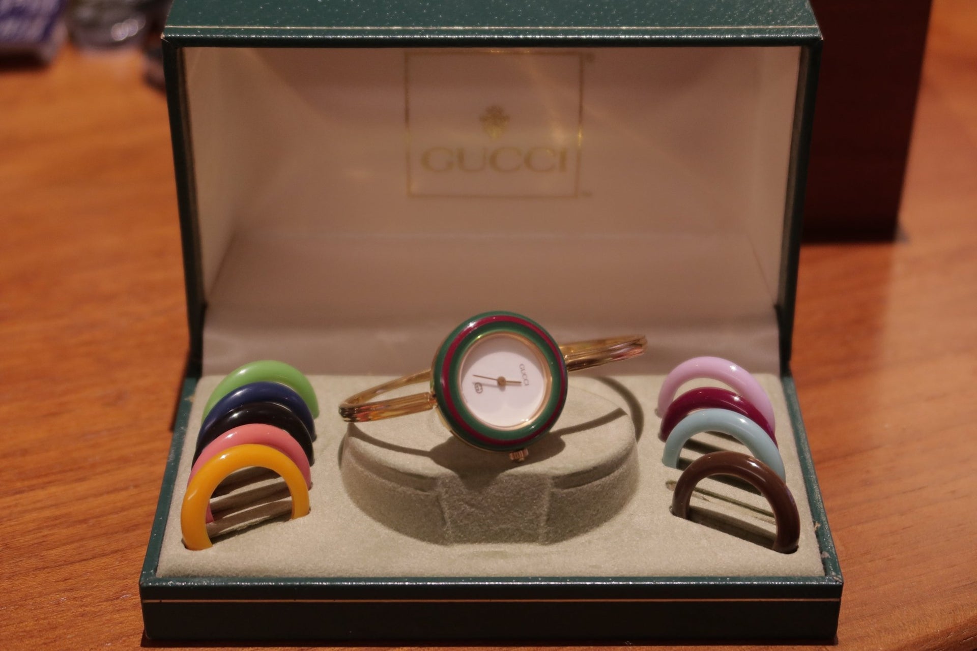 Vintage Gucci Change 10 Color Bezels Watch with box - SIA Jewelry
