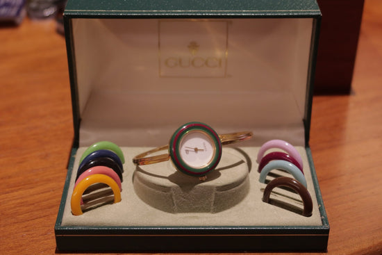 Vintage Gucci Change 10 Color Bezels Watch with box - SIA Jewelry