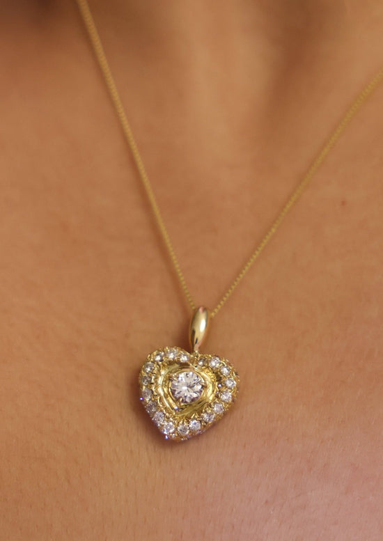 Vintage Heart Diamond Necklace - SIA Jewelry