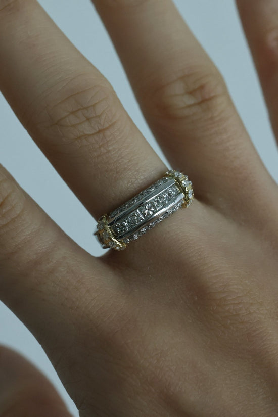 Vintage Mixed Gold Gate Diamond Ring - SIA Jewelry