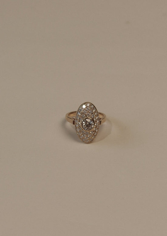 Vintage Oval Diamond Egg Ring - SIA Jewelry