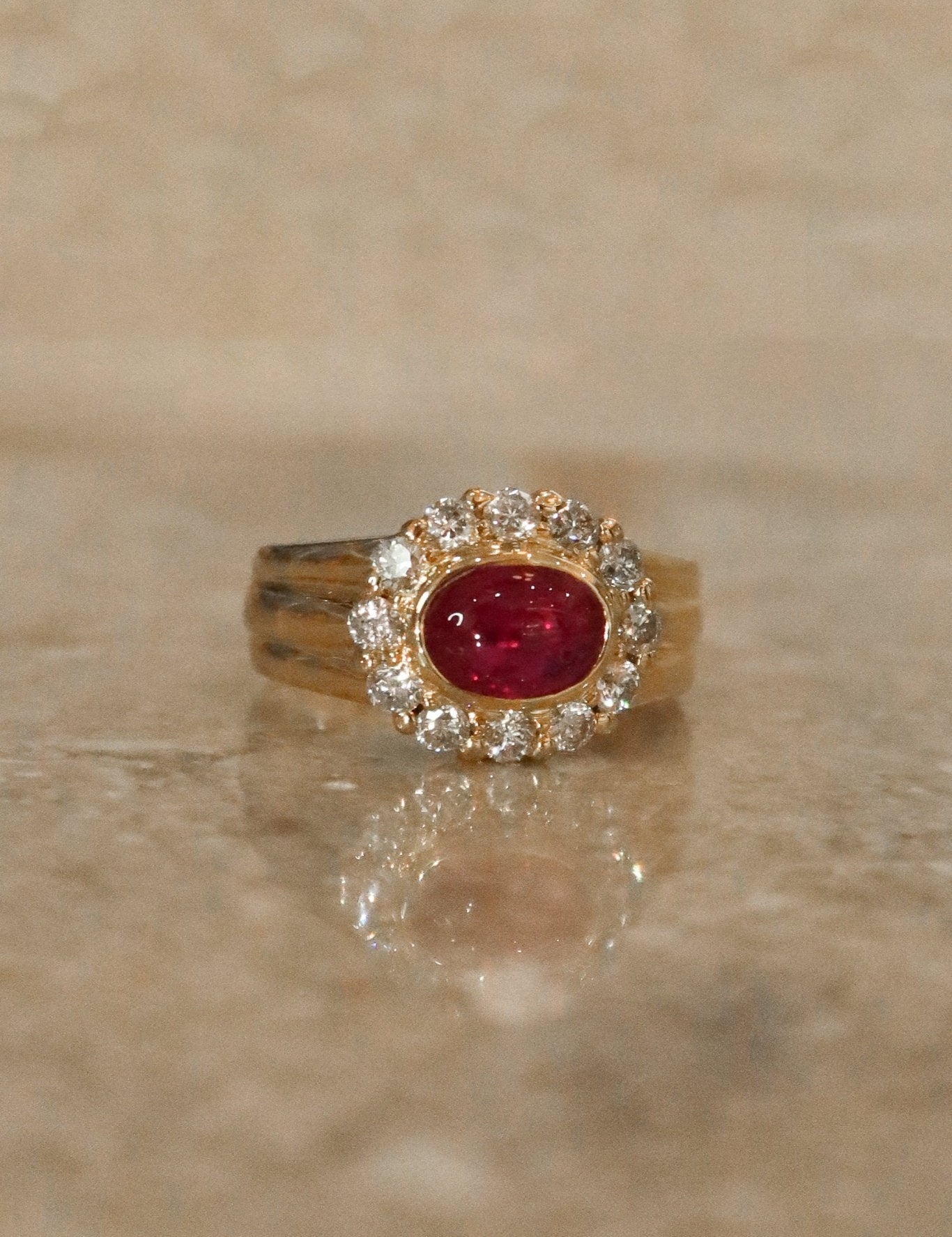 Vintage Ruby Diamond Gold Ring - SIA Jewelry