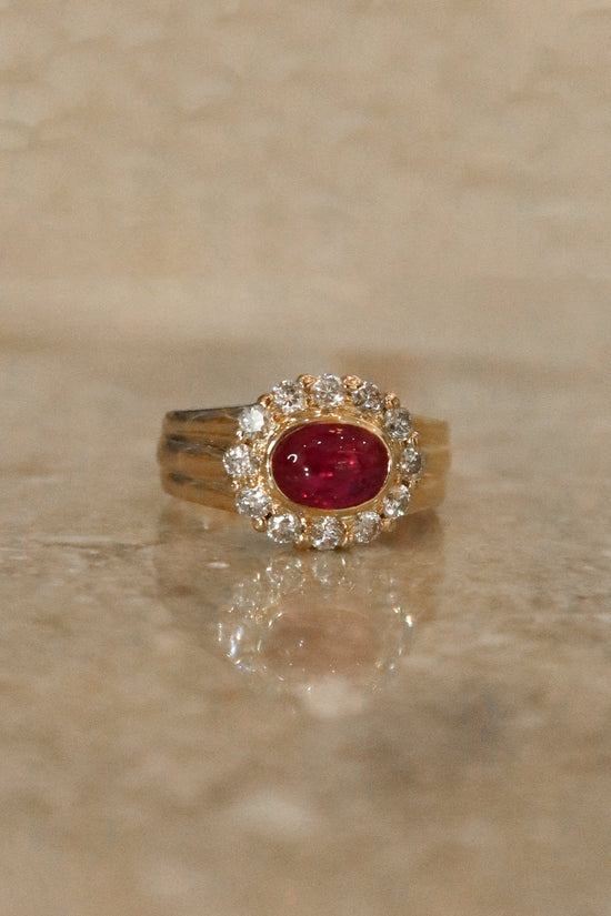 Vintage Ruby Diamond Gold Ring - SIA Jewelry